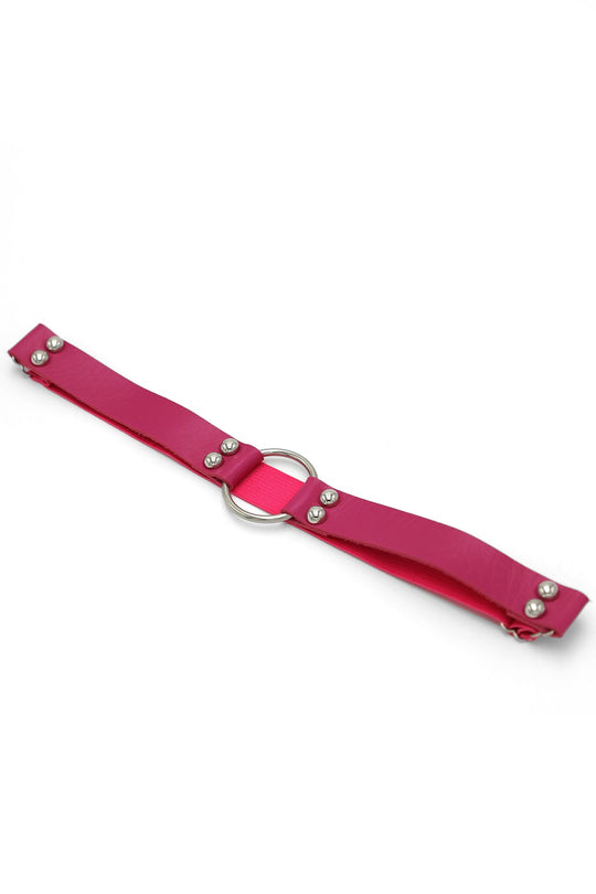 Vegan Leather Ring Leg Bands - Deep Pink
