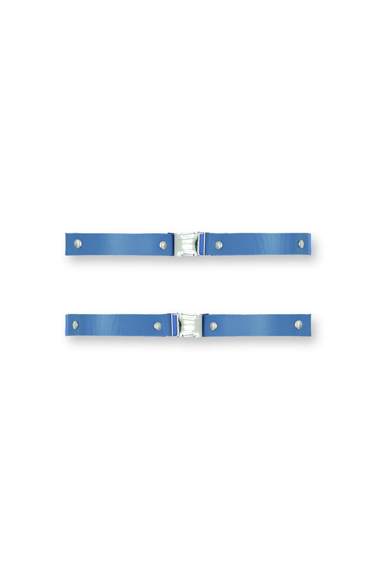 Vegan Leather Snap Buckle Leg Bands - Cobalt Blue