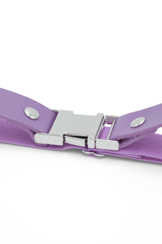 Vegan Leather Snap Buckle Leg Bands - Lavender