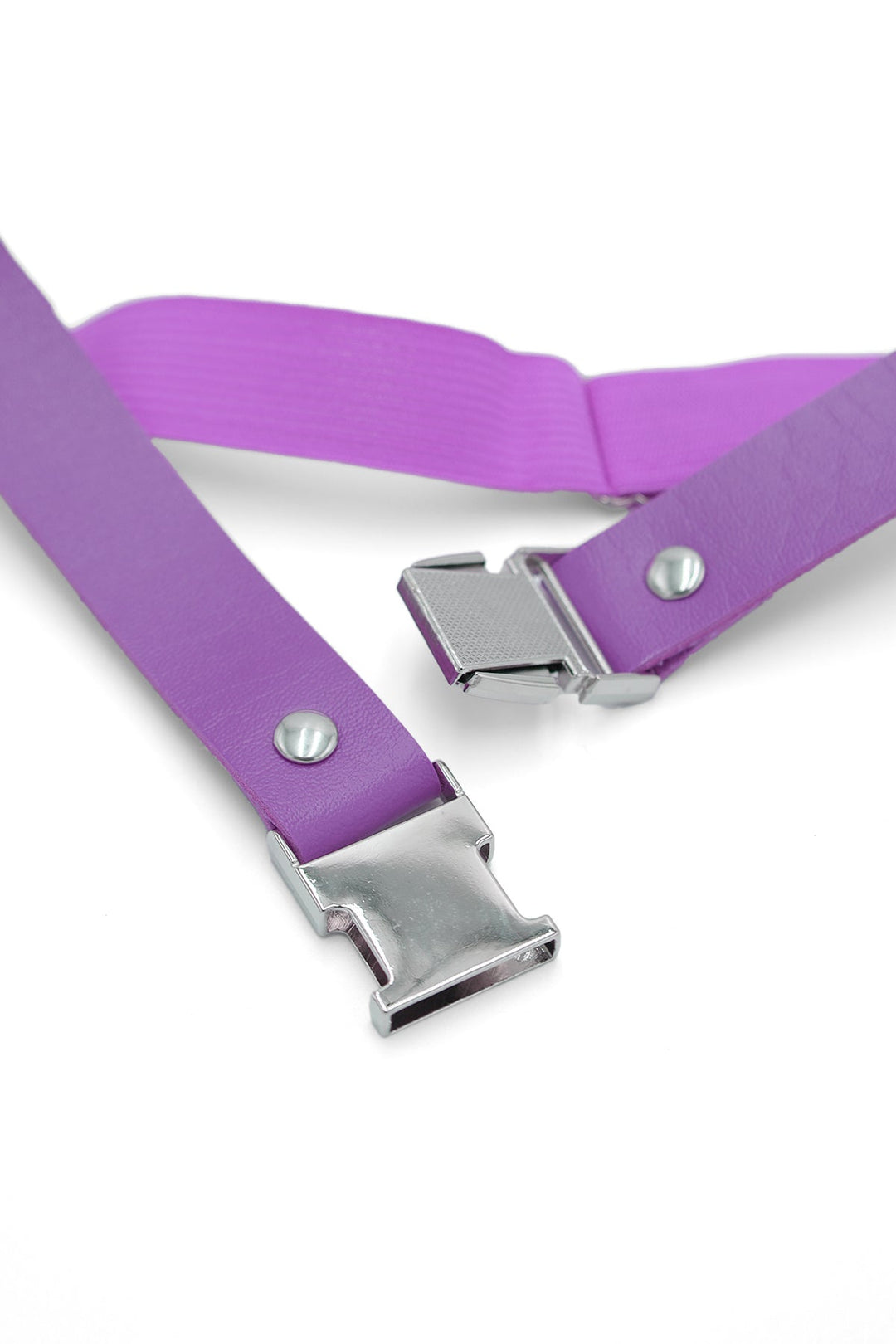 Vegan Leather Snap Buckle Leg Bands - Lavender